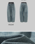 WARDEN EDGE Elastic Waist Wide Leg Denim Pants