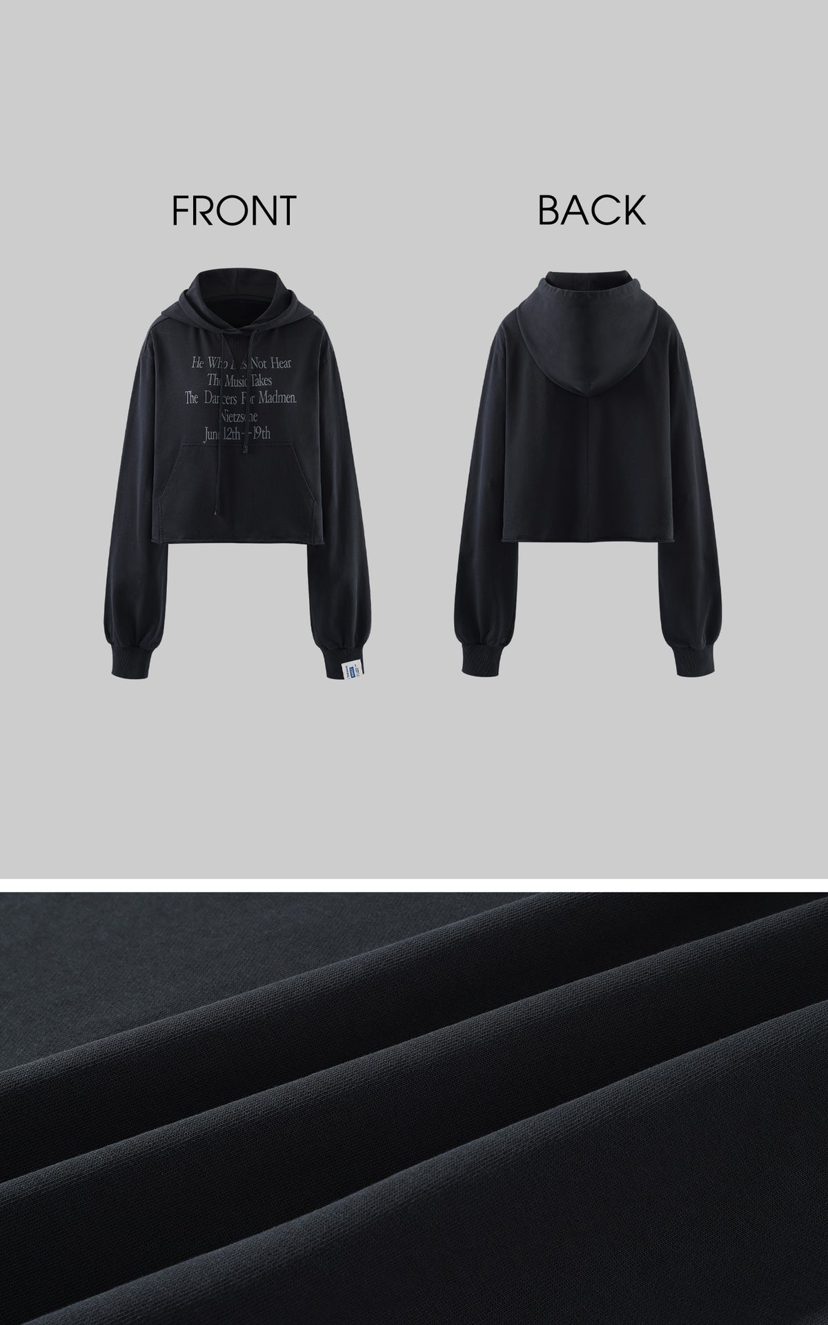WARDEN EDGE Cropped Graphic Hoodie &amp; Shorts Set