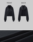 WARDEN EDGE Cropped Graphic Hoodie & Shorts Set