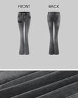 Rase le sol Distressed Patch Flared Denim Pants