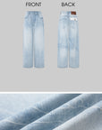 IAMXIAA Jean large taille basse délavé