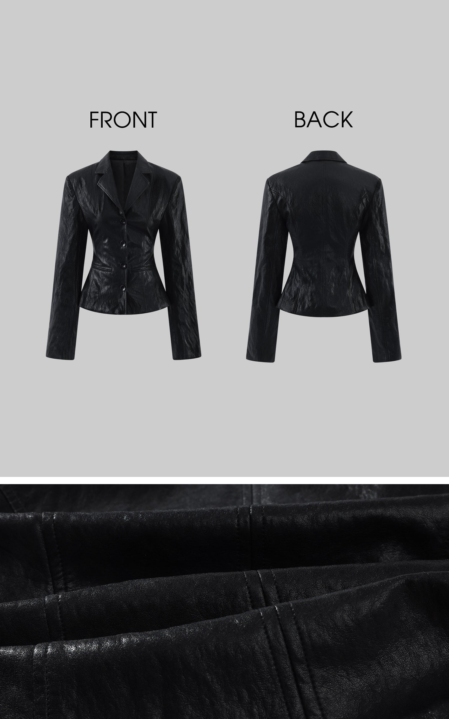 ROVENTE Faux Leather Tailored Blazer &amp; Pencil Skirt Set