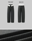 Rase le sol Deconstructed Collar Pinstripe Wide-Leg Trousers - PINKPARKS