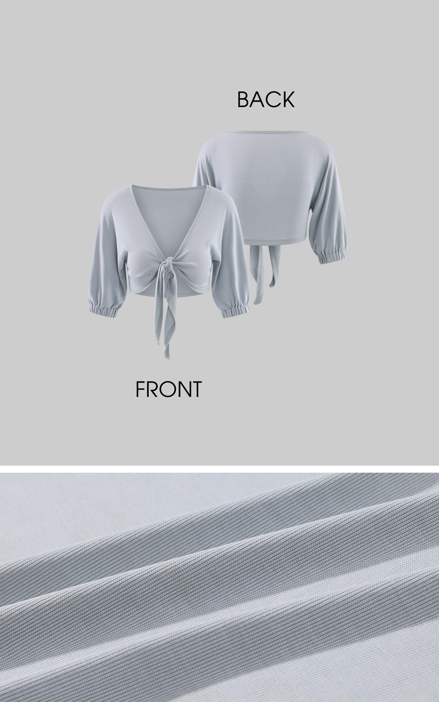 Hydrae Soft Tie Front Cropped Cardigan Top