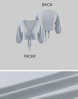 Hydrae Soft Tie Front Cropped Cardigan Top