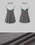 IAMXIAA Lace Trim Layered Cami Babydoll Swing Tank Top