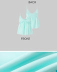 IAMXIAA Mint Chiffon Ruched Babydoll Cami Top