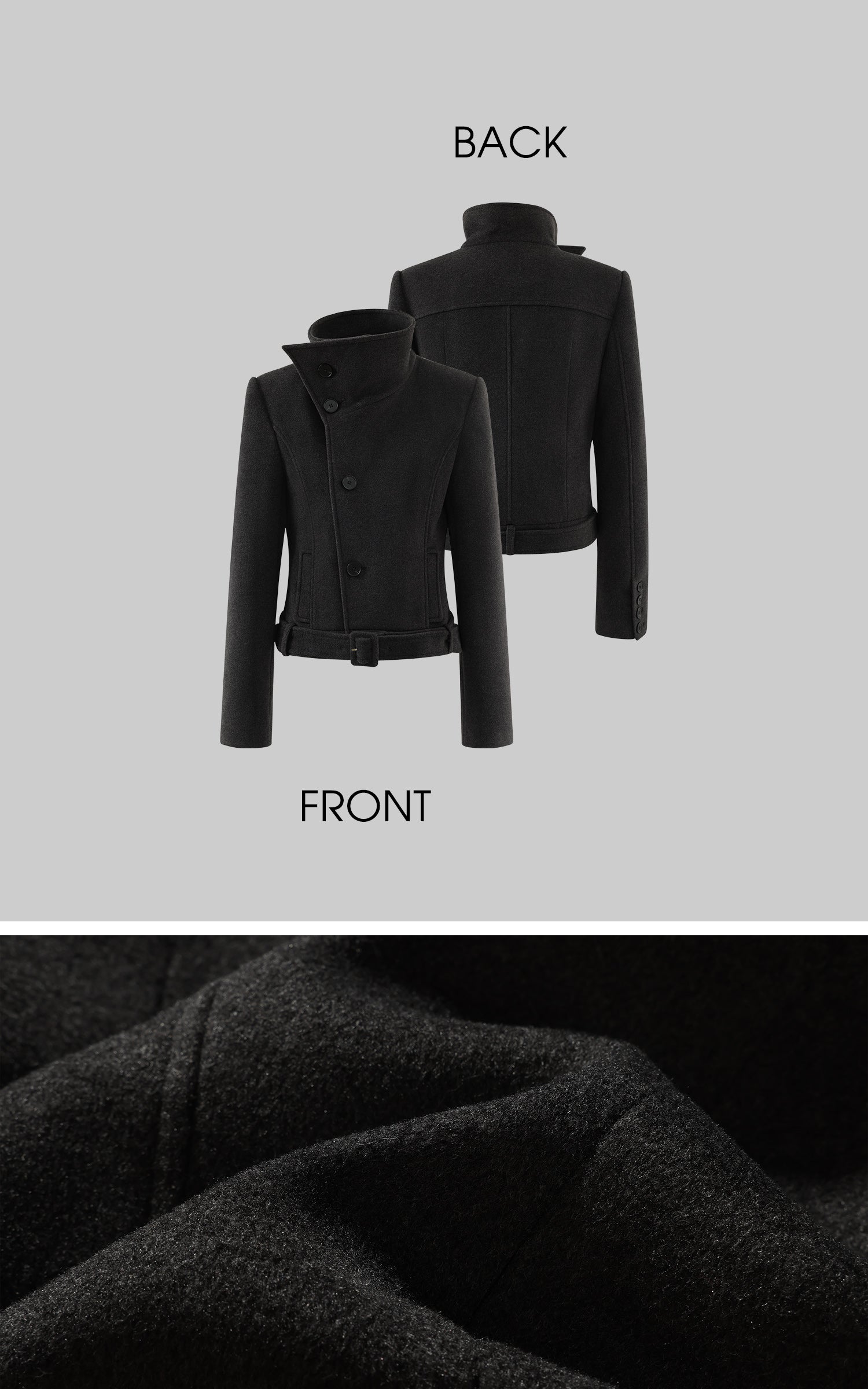 WARDEN EDGE Structured Cropped Wool Coat and Pleated Mini Skirt Set