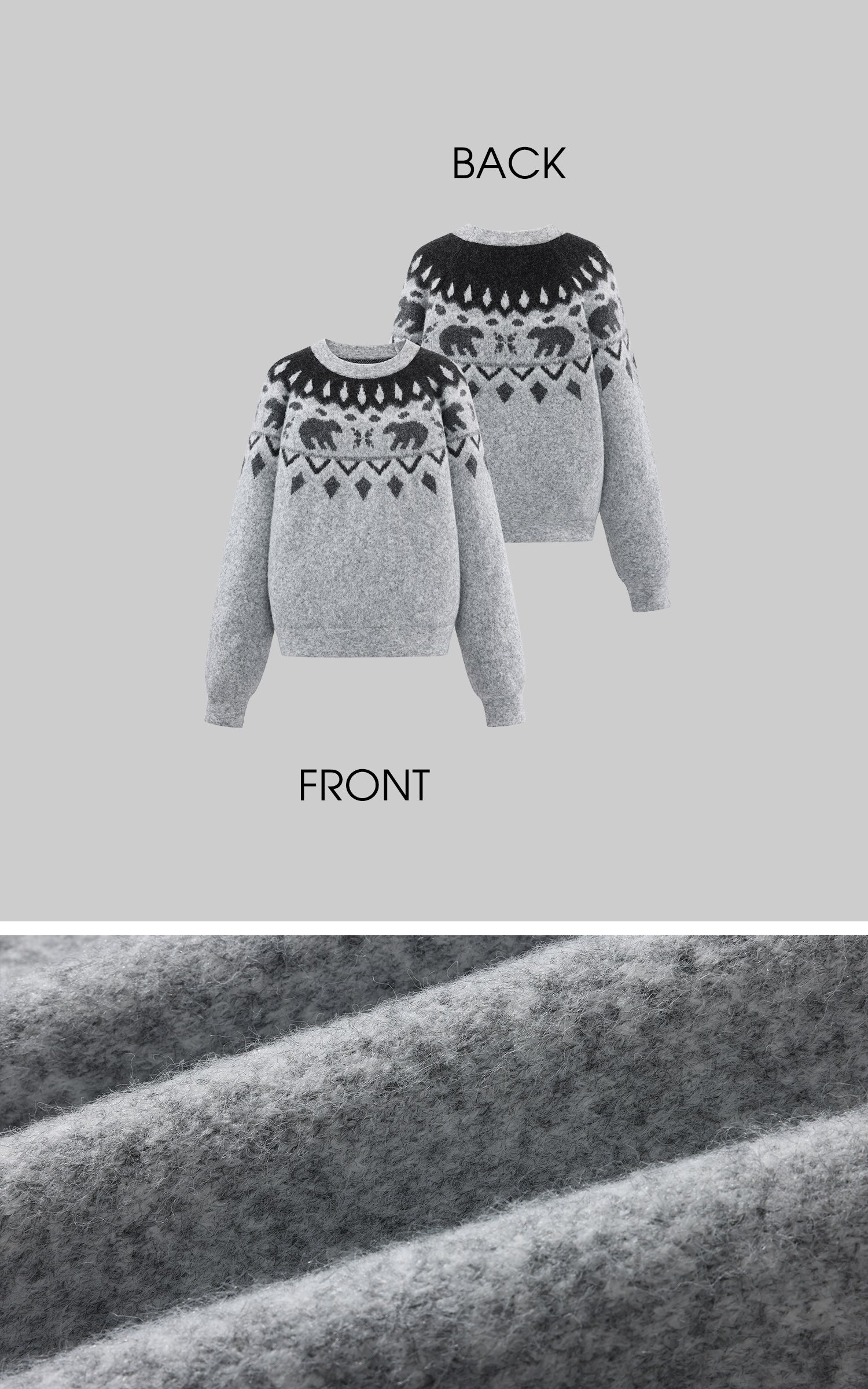 WARDEN EDGE 폴라 자카드 니트 스웨터 &amp; 스카프 세트