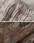 DOINDULGE Draped Maxi Dress with Corset Waist and Rosette Detail