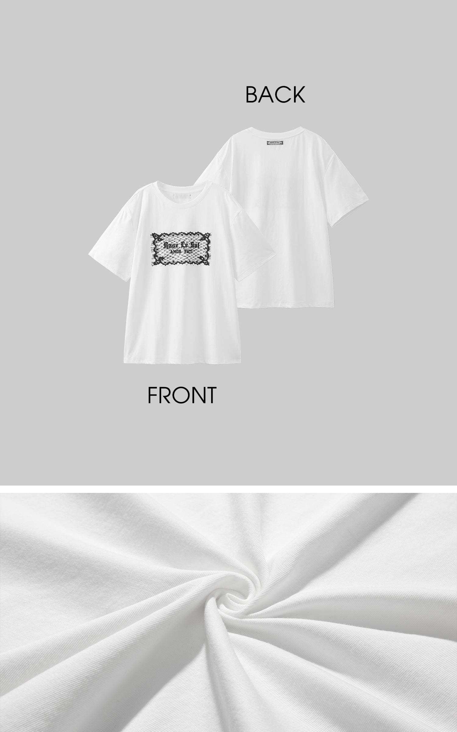 Rase le sol Lace-Inspired Graphic Oversized Tee - PINKPARKS