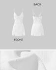 Rase le sol Cross Embroidered Chain-Trim Mini Dress - PINKPARKS