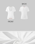 Rase le sol Deep V Cross-Stitch Gothic Letter Tee - PINKPARKS