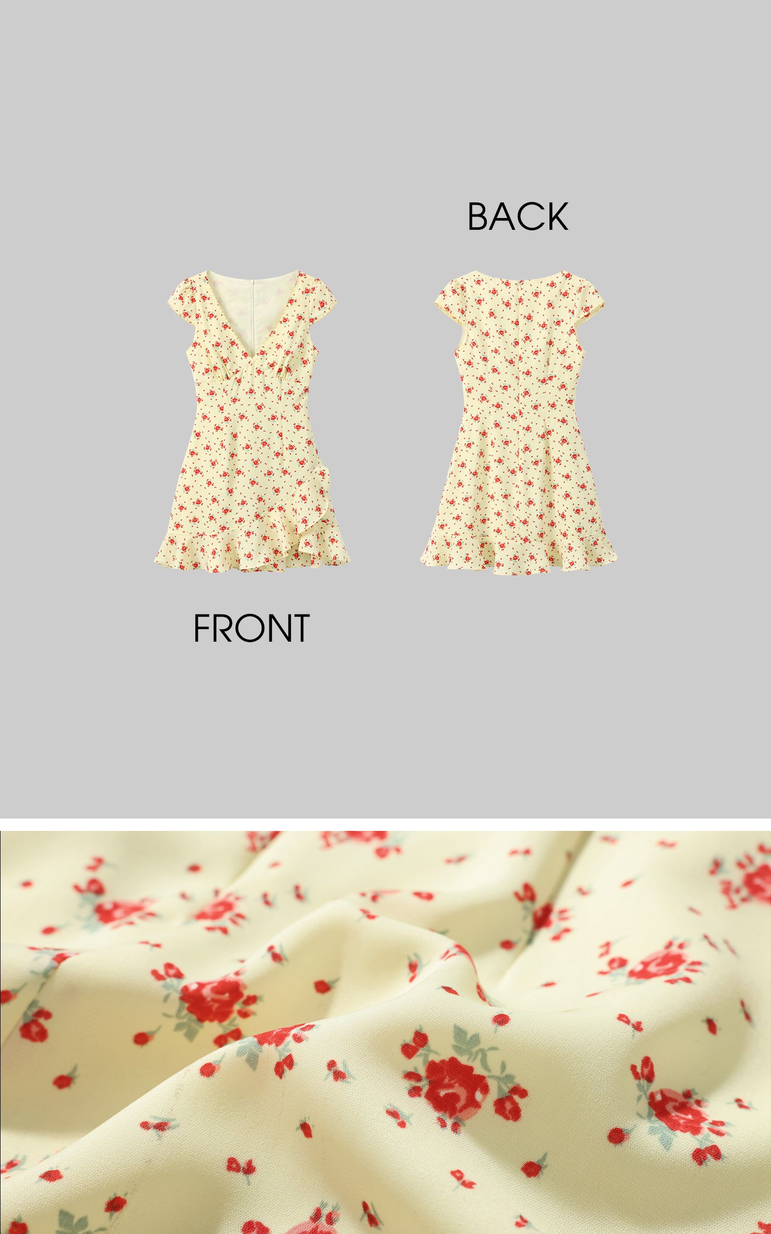 DreamyNerd Ruffle Hem Floral Mini Dress - PINKPARKS