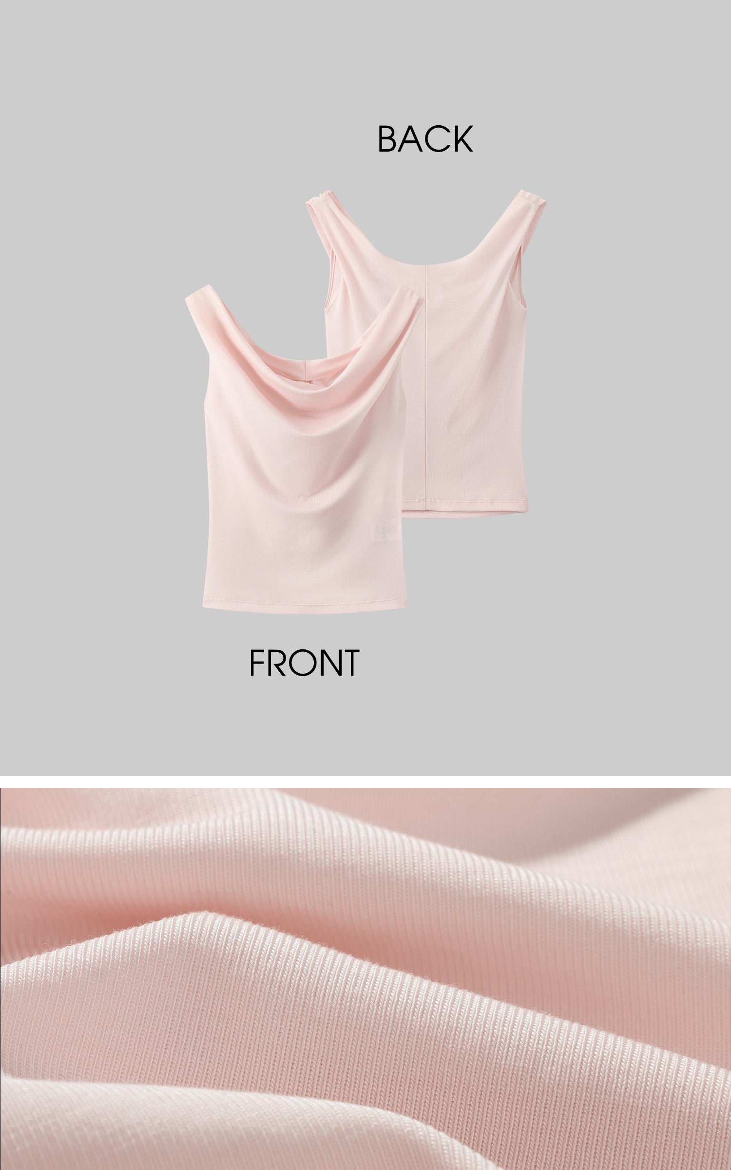 DreamyNerd Draped Neck Jersey Tank Top - PINKPARKS