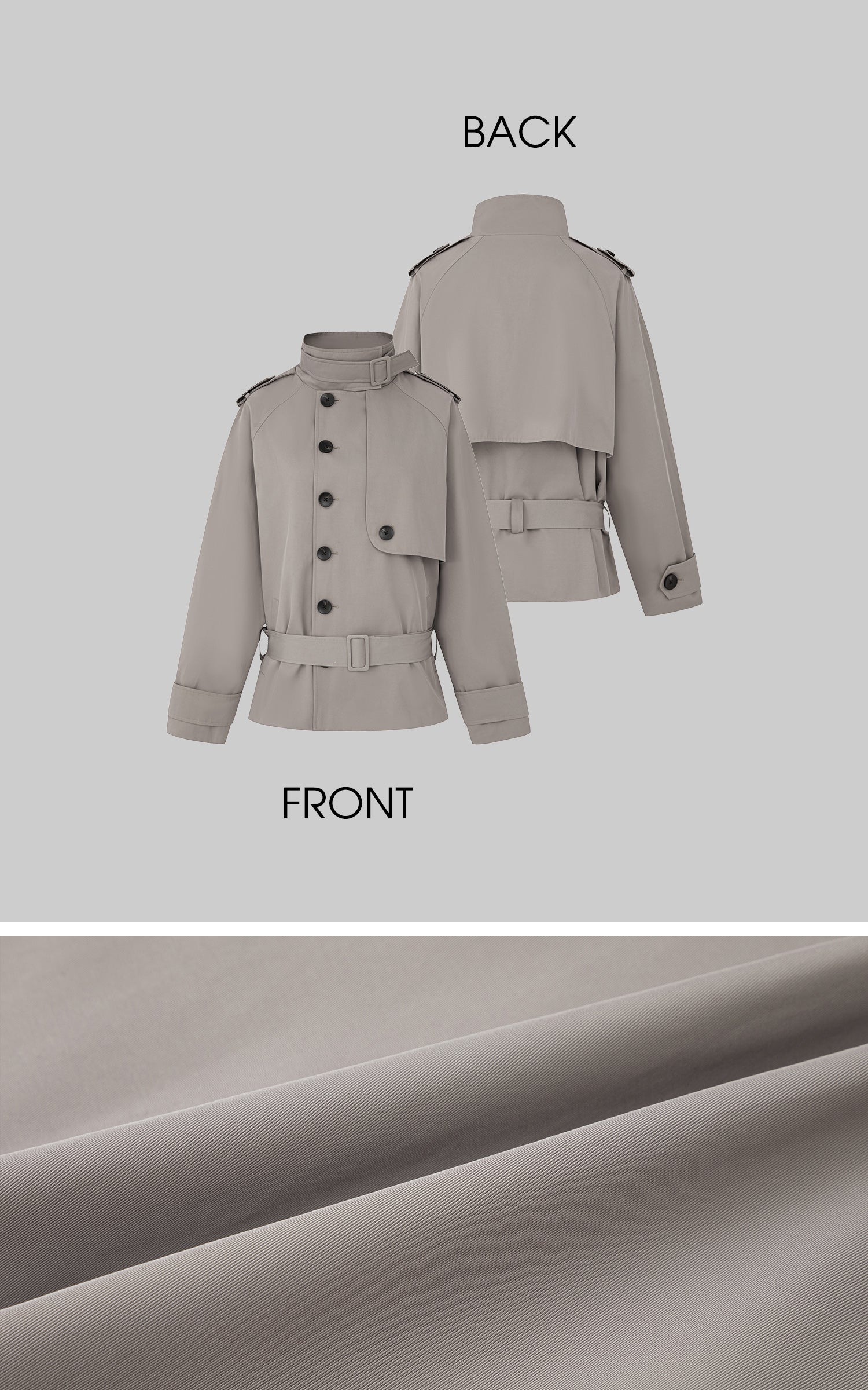 IAMXIAA Belted Short Trench Coat