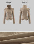 WARDEN EDGE Washed Military High-Neck Tailored Jacket