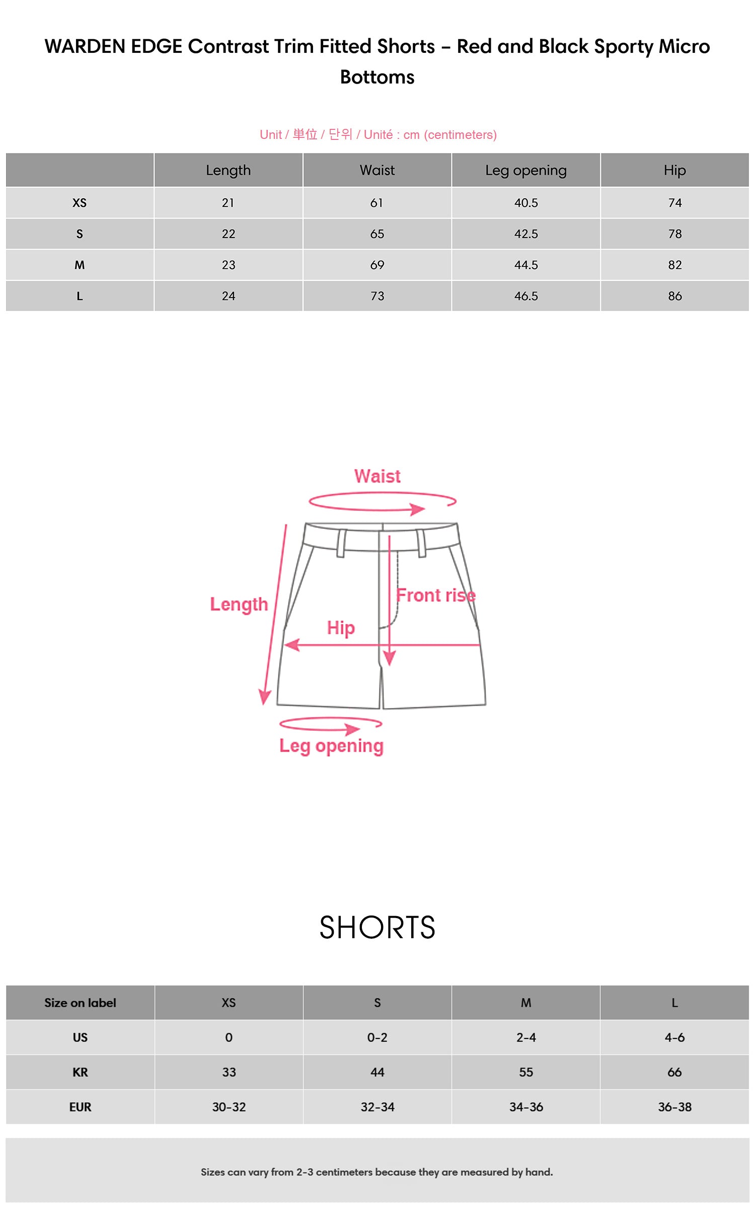 WARDEN EDGE Contrast Trim Fitted Shorts – Red and Black Sporty Micro Bottoms