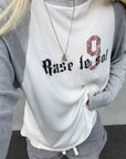 Rase le sol Contrast Raglan Graphic Long Sleeve Top & Low-Rise Shorts Set