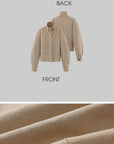 Hydrae Cropped Jacket & Lace Trim Strap Top Set Structured Zip-Up Outerwear Two Piece Outfit