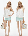 IAMXIAA Button Detail Bubble Tube Top
