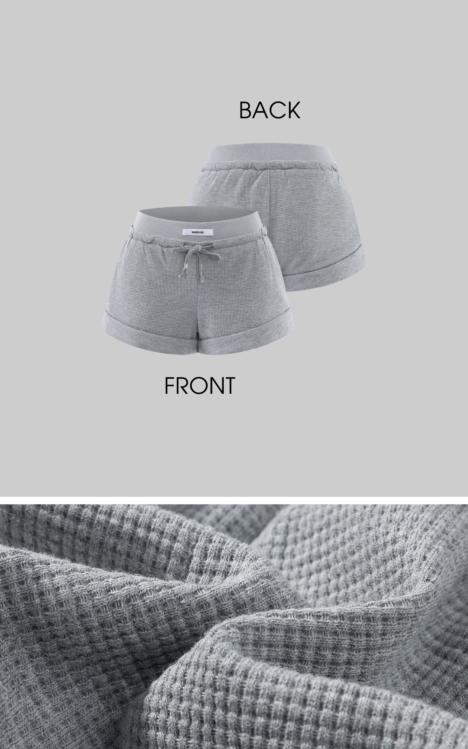 WARDEN EDGE Waffle Crop Tee &amp; Drawstring Shorts Set