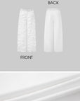 IAMXIAA Ruched Wide Leg Pants High Waist Casual Trousers