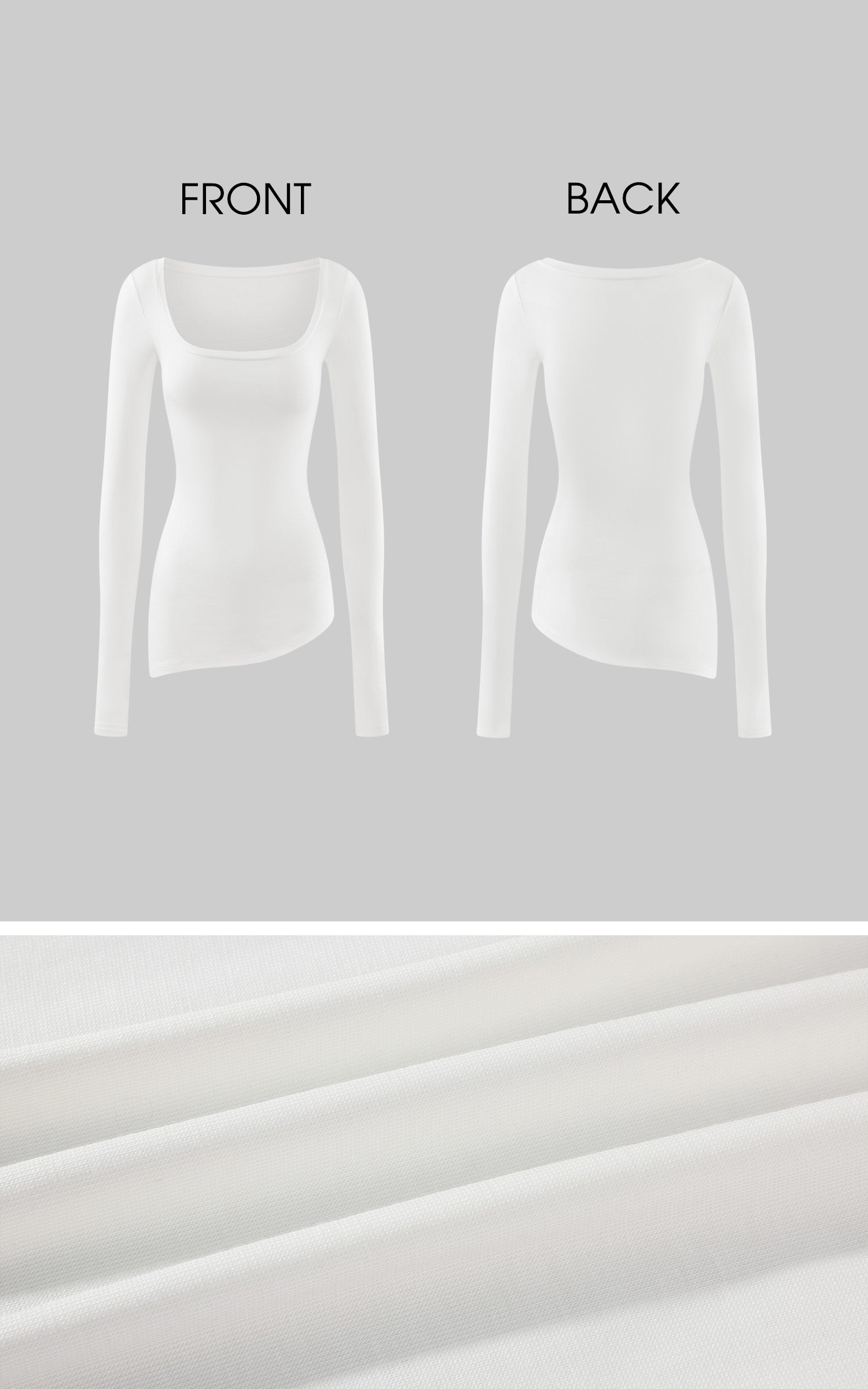 WARDEN EDGE Sculpted Square Neck Long Sleeve Top