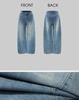 WARDEN EDGE Washed Panel Wide-Leg Denim Pants