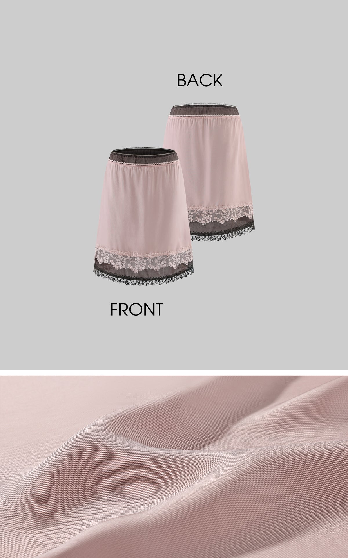0122stepll Two-Piece Layered Lace Midi Skirt