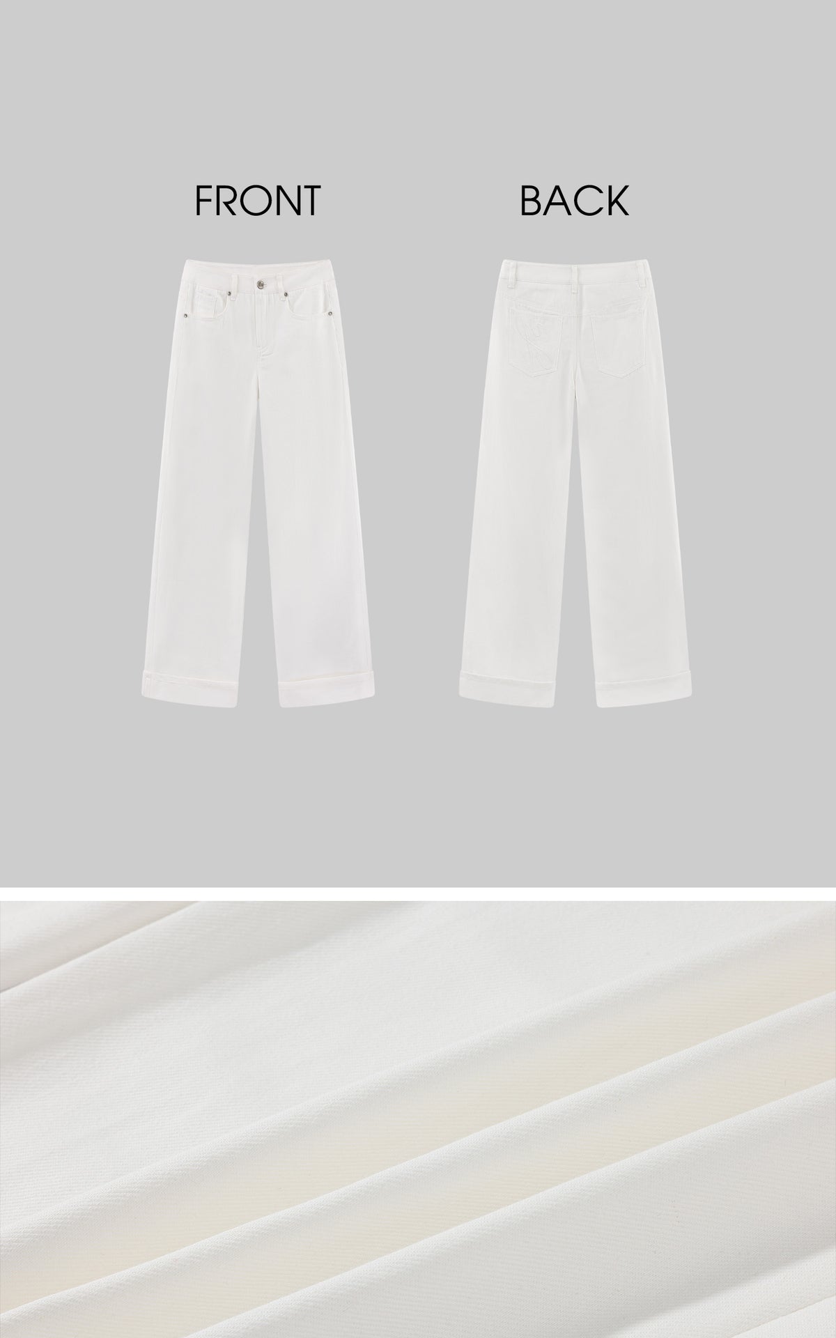 Hydrae Low Rise Wide Leg Turn-Up Cuff Jeans