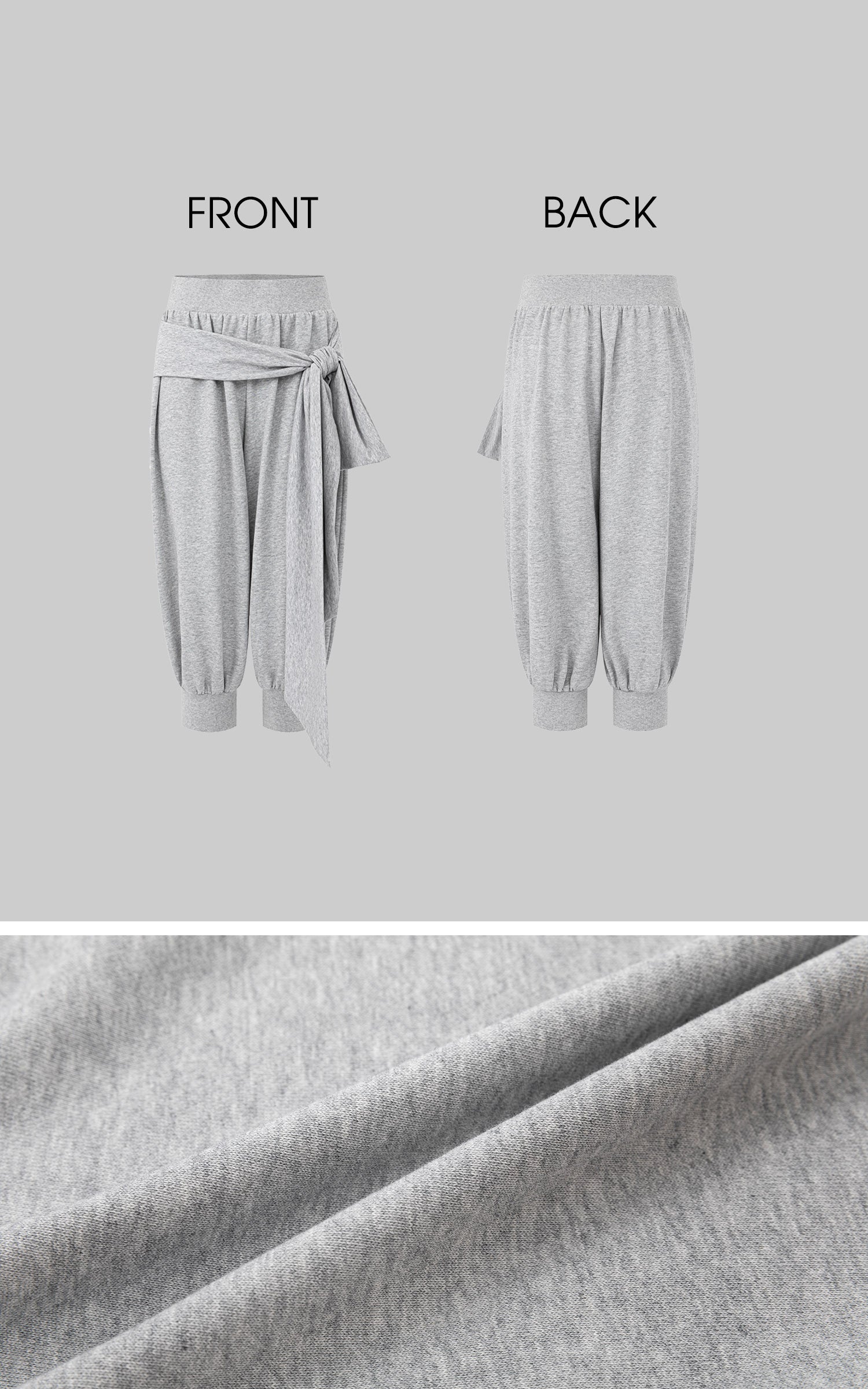 IAMXIAA Draped Tie-Waist Harem Capri Sweatpants