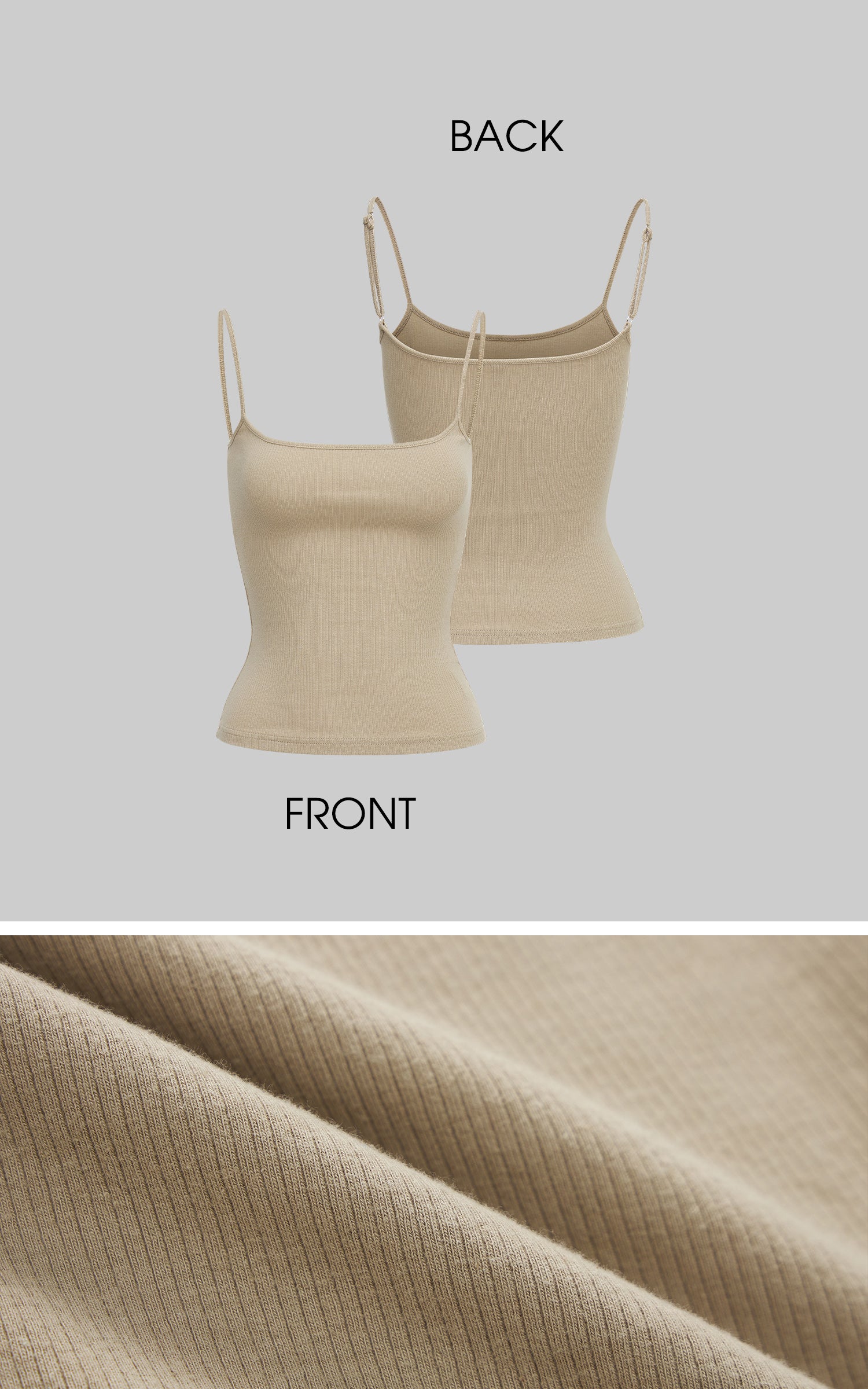 IAMXIAA Ribbed Knit Spaghetti Strap Tank Top