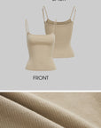 IAMXIAA Ribbed Knit Spaghetti Strap Tank Top