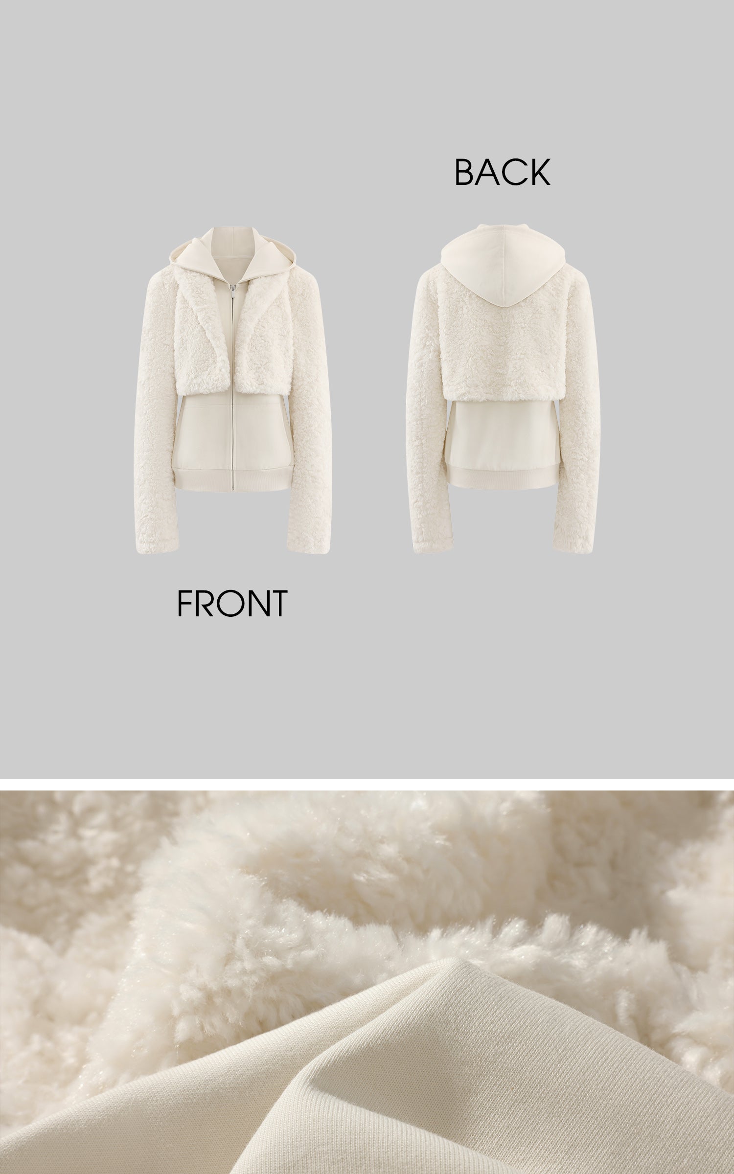 Rase le sol フェイクレイヤードシアリングフーディージャケット