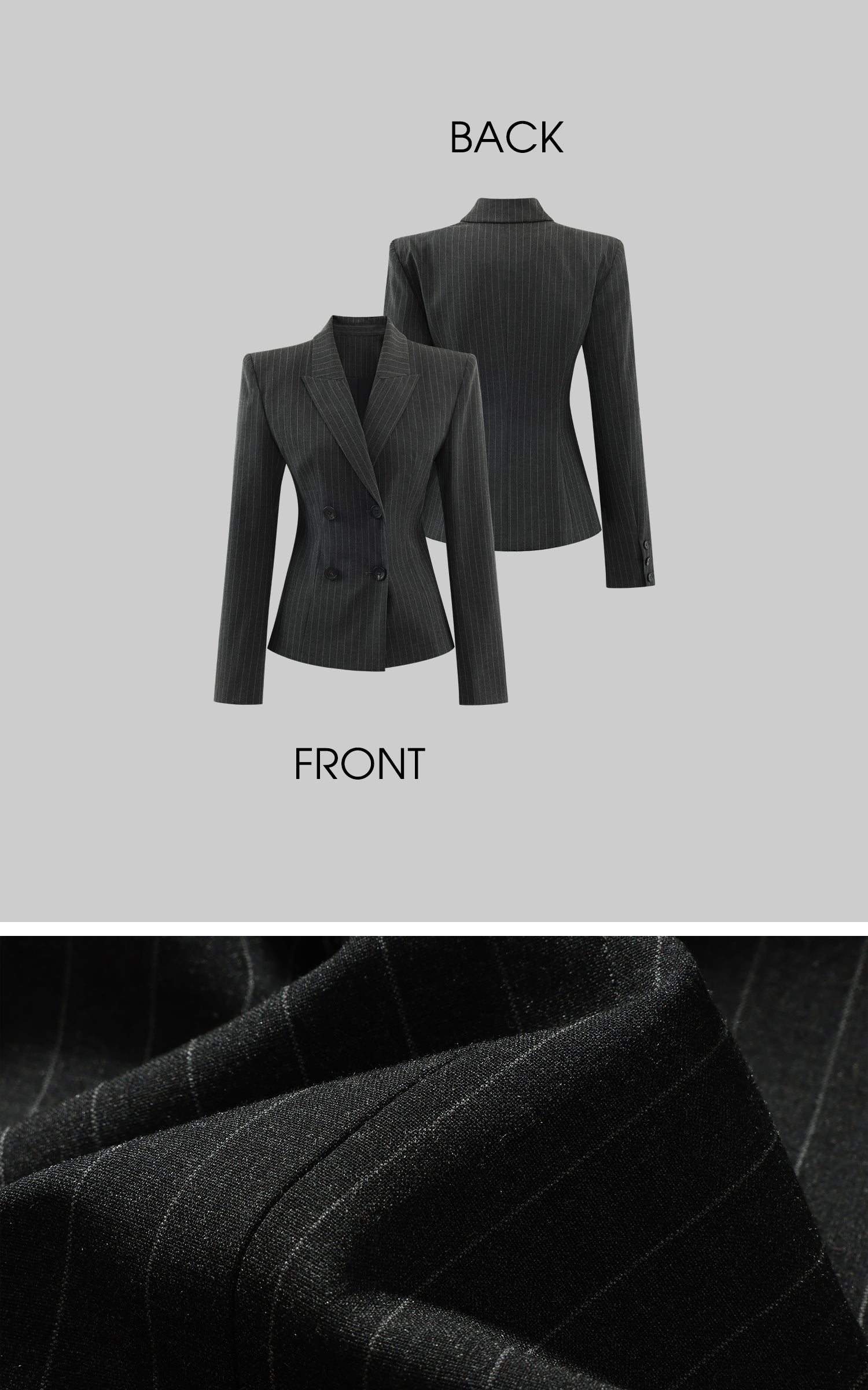WARDEN EDGE Pinstripe Suit Set with Blazer Shirt and Wide Trousers