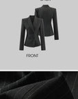 WARDEN EDGE Pinstripe Suit Set with Blazer Shirt and Wide Trousers