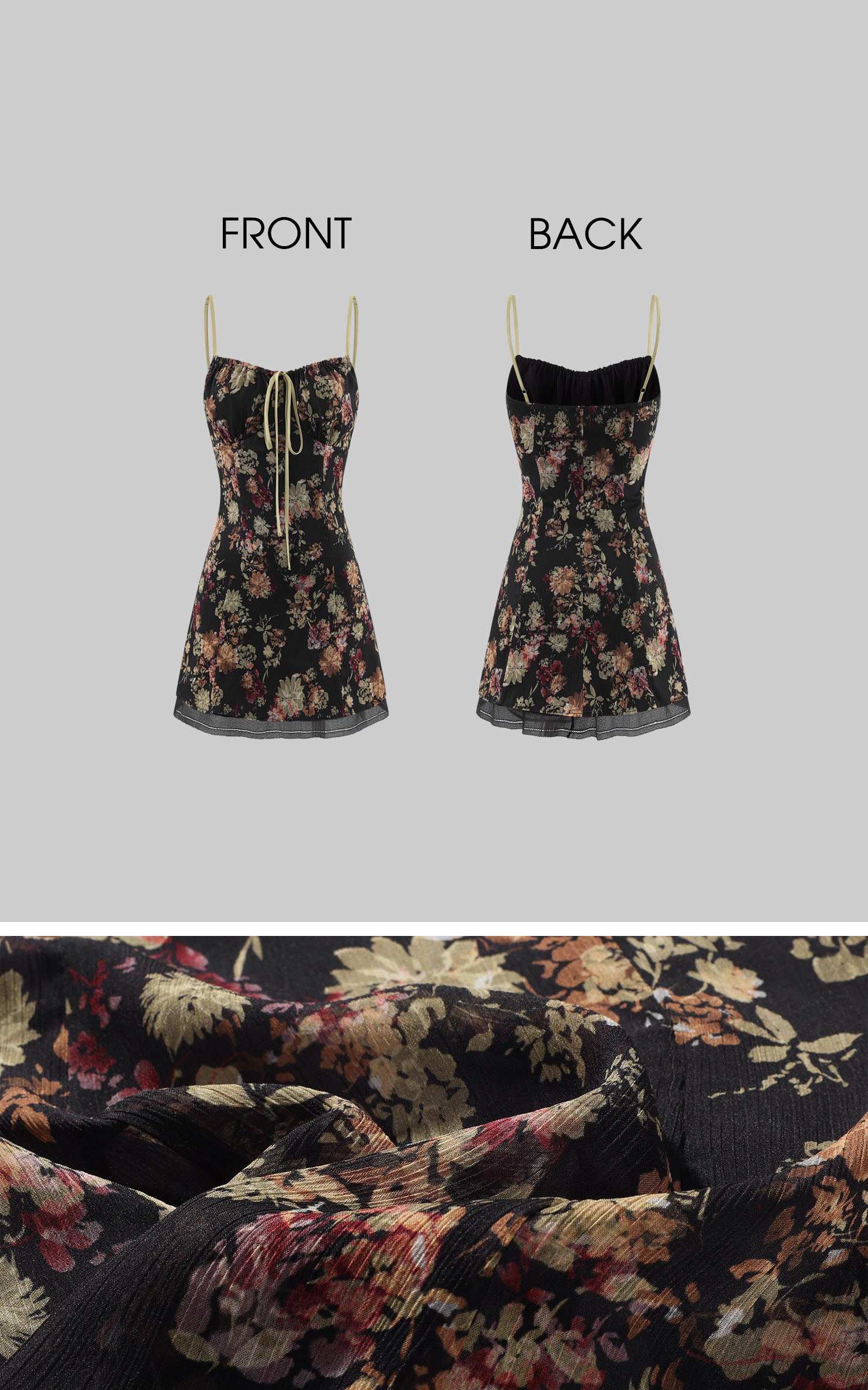 Hydrae Vintage Floral Slip Mini Dress