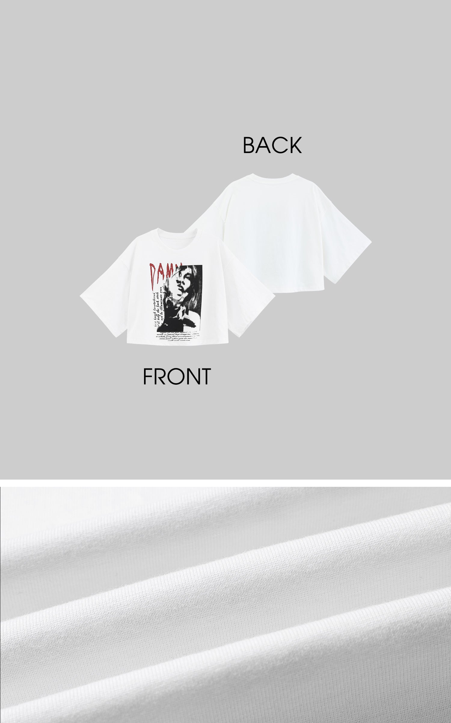 WARDEN EDGE Distressed Portrait Graphic Oversized Cropped Tee - PINKPARKS