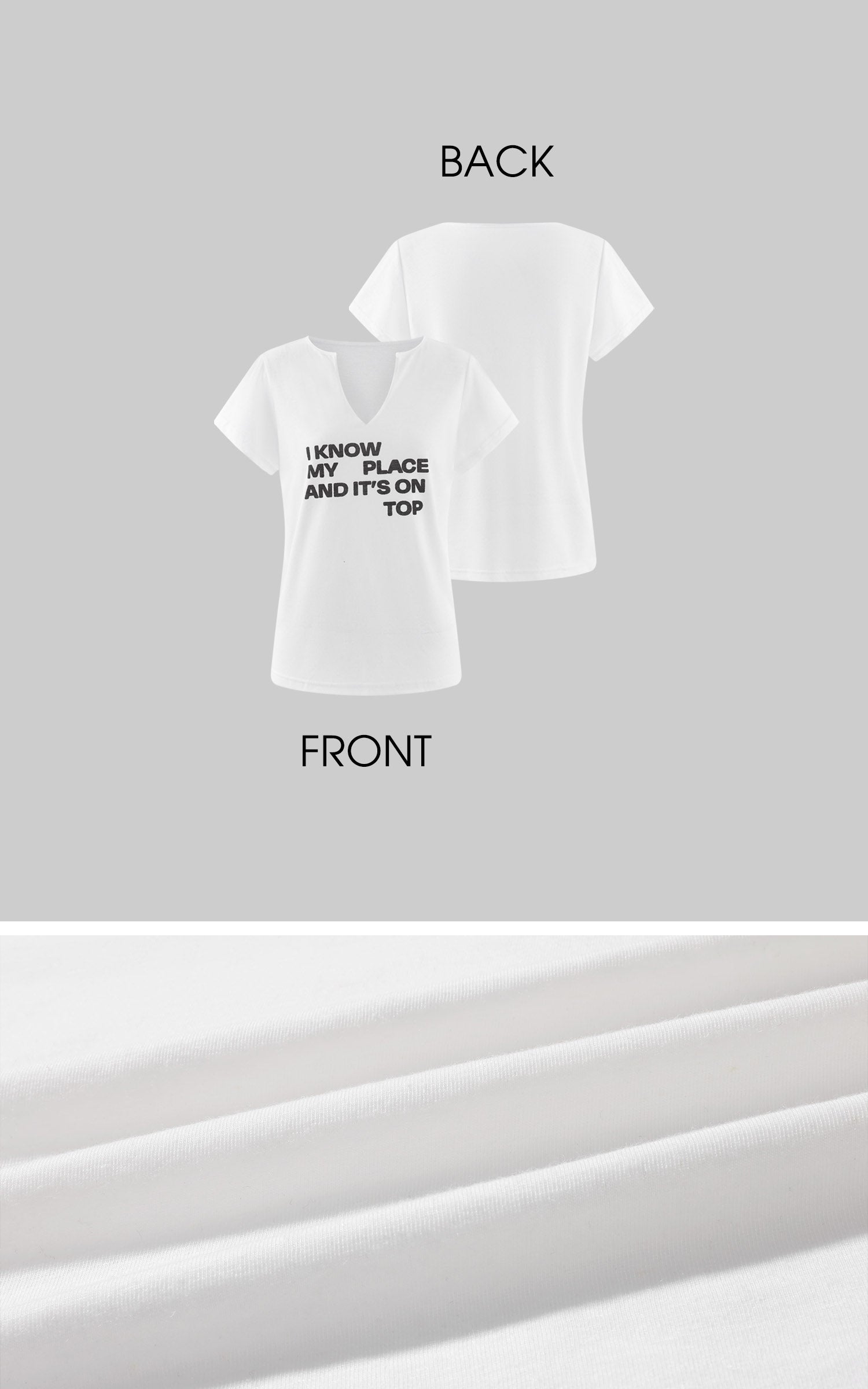WARDEN EDGE T-shirt à col en V avec slogan