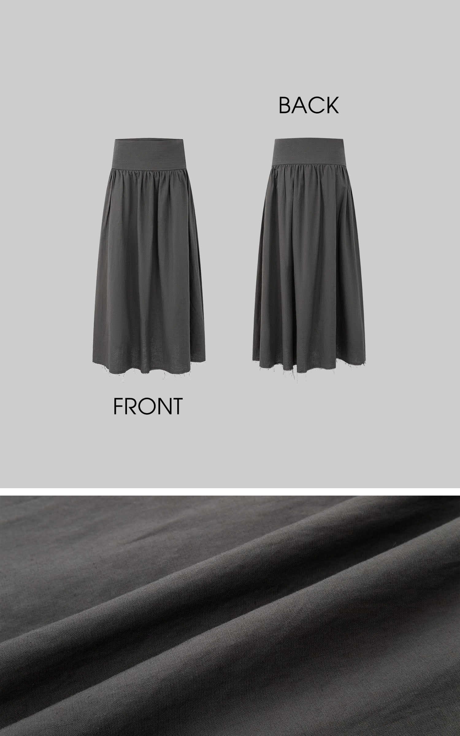IAMXIAA High-Rise Gathered Maxi Skirt with Raw Hem Detail