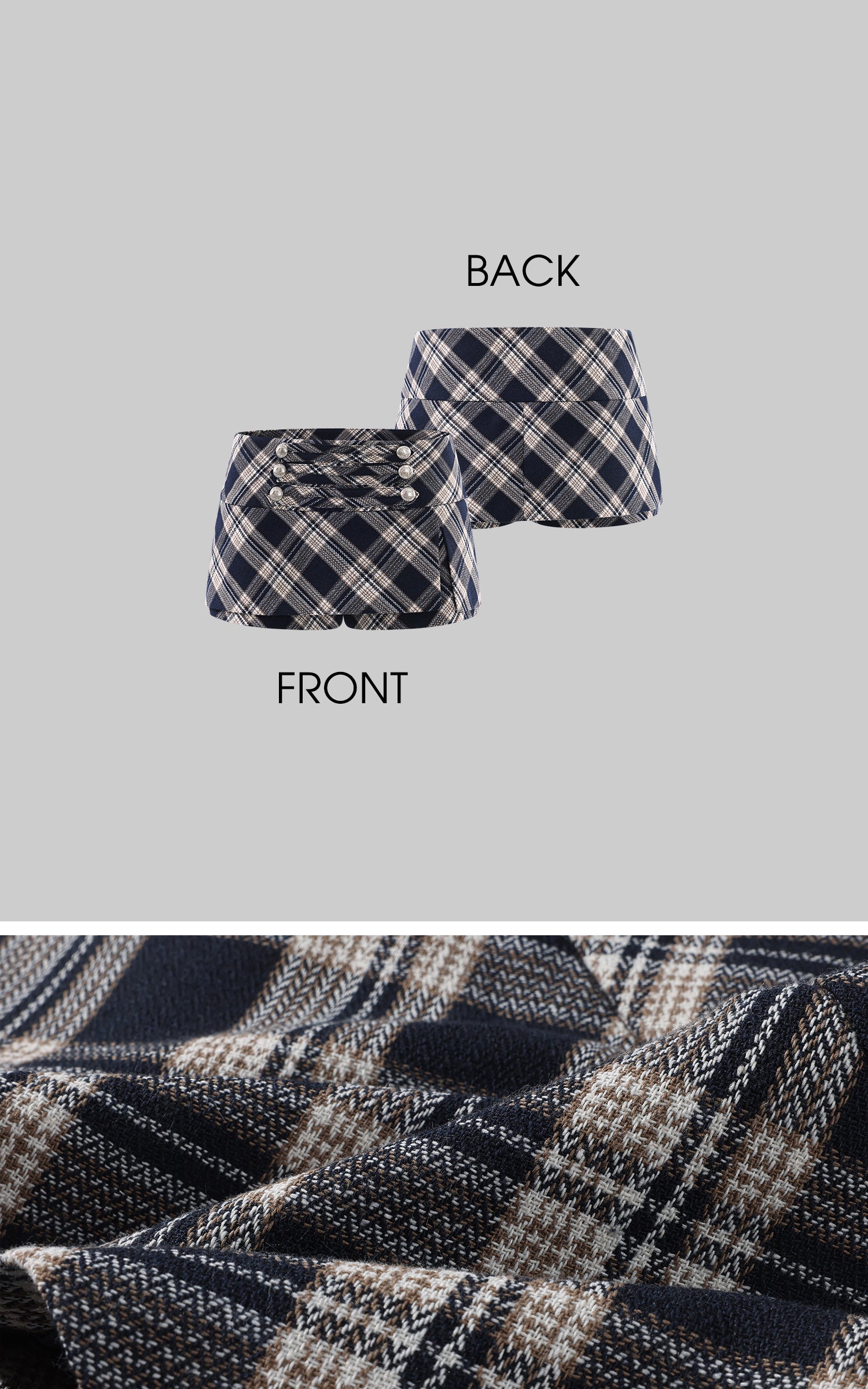 0122stepll Plaid Cropped Top &amp; Mini Skirt Set