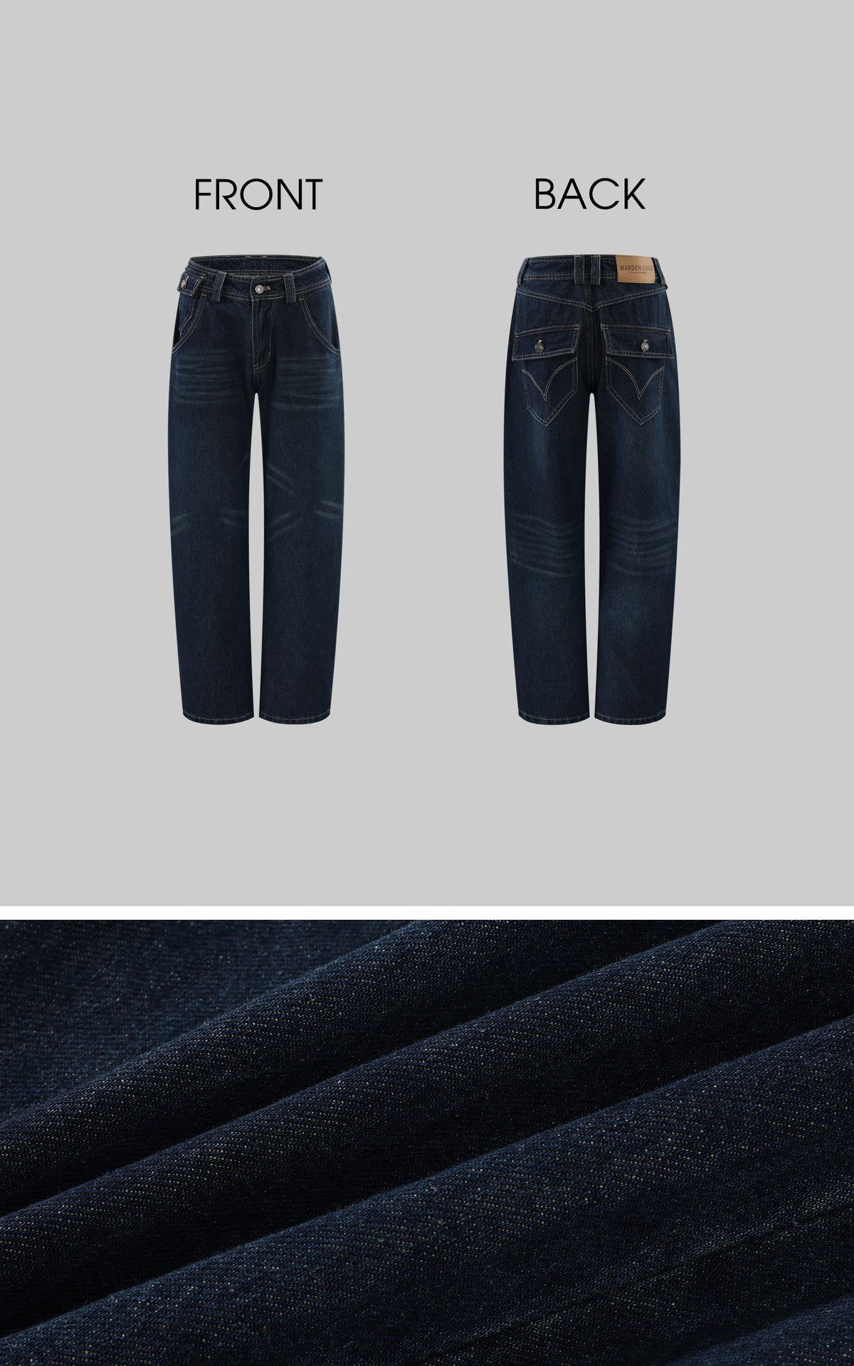 WARDEN EDGE Washed Low-Rise Barrel Jeans