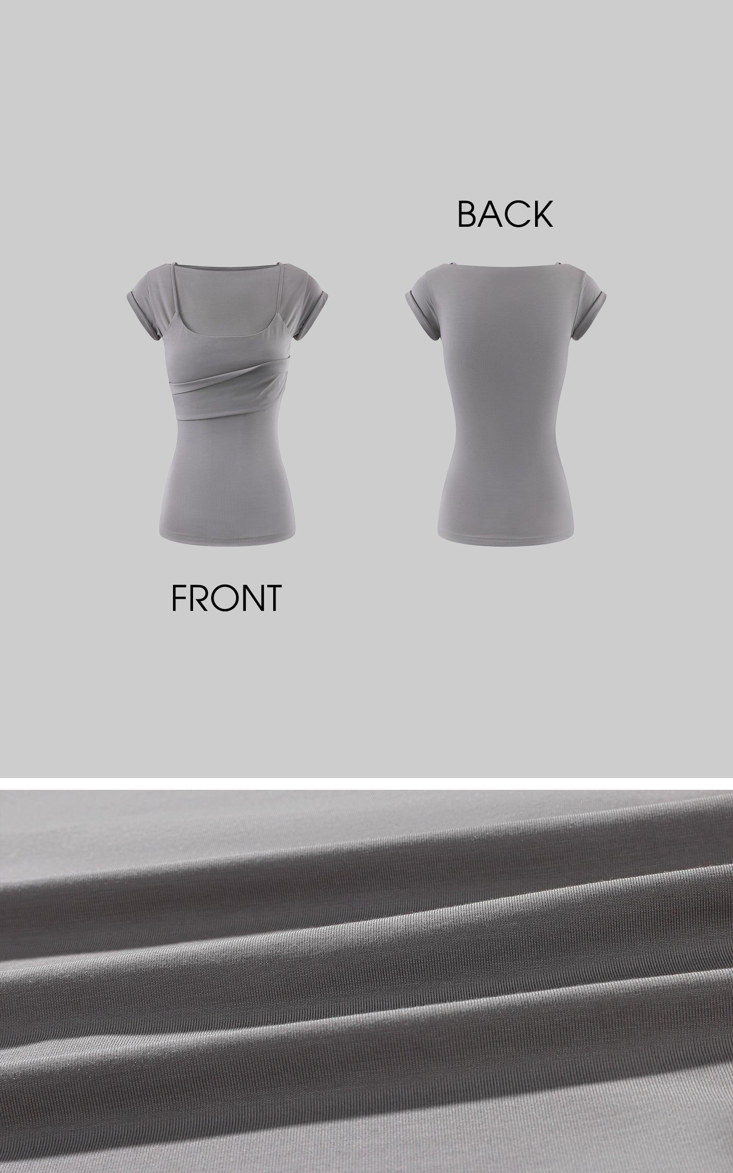 0122stepll Draped Ruched Slim Fit Top