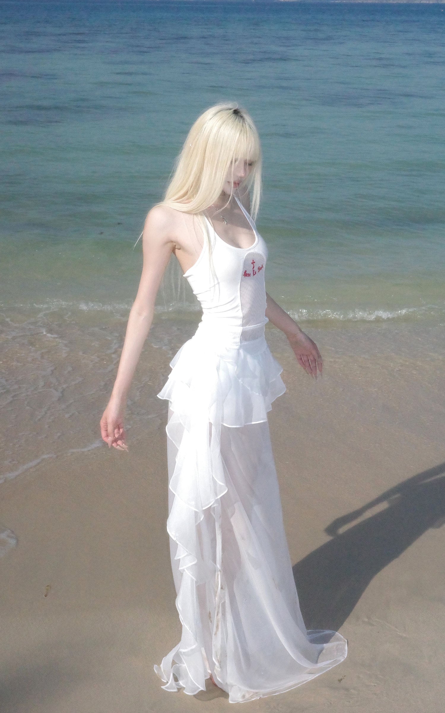 Rase le sol Layered Ruffle Sheer Skirt - PINKPARKS