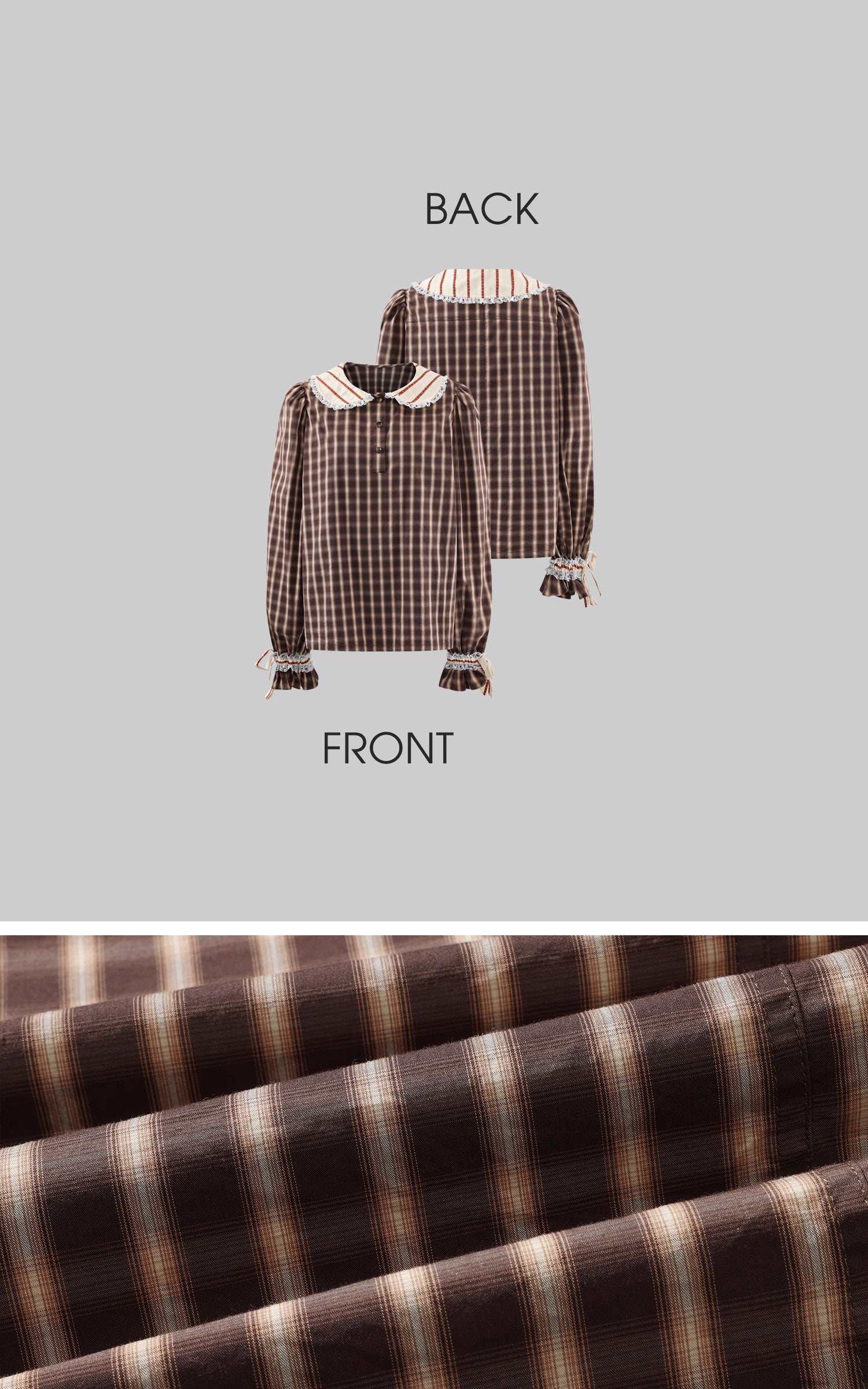 Rase le sol Plaid Lace Trim Pajama Set with Eye Mask