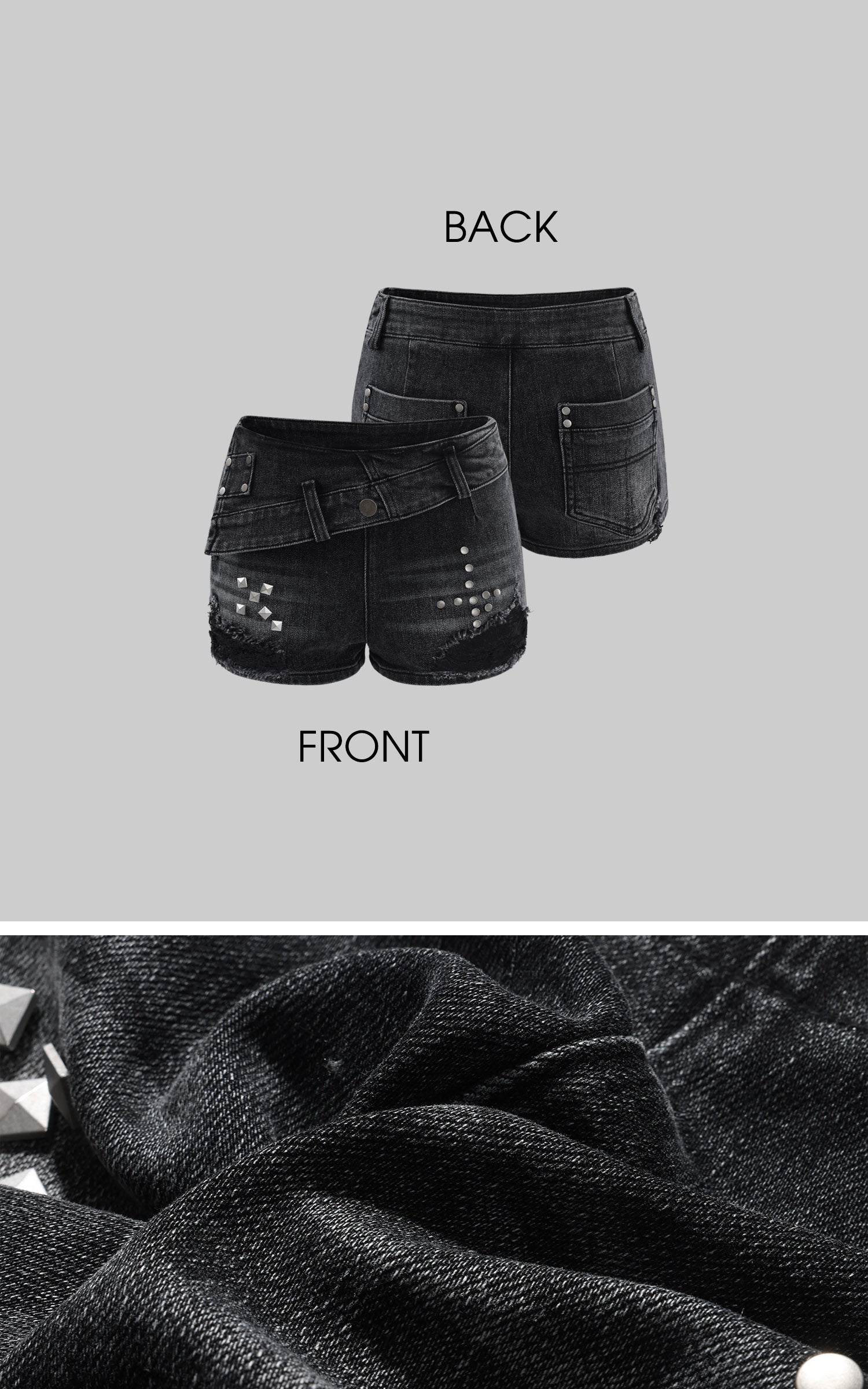 Rase le sol Distressed Studded Low-Rise Denim Shorts