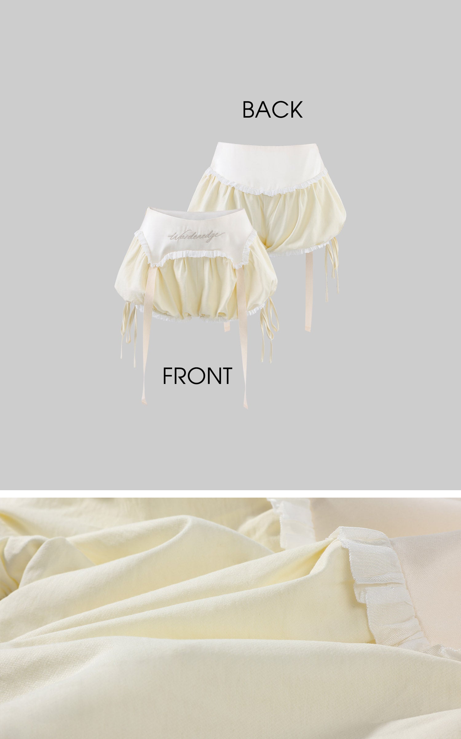 WARDEN EDGE Embroidered Balloon Mini Shorts