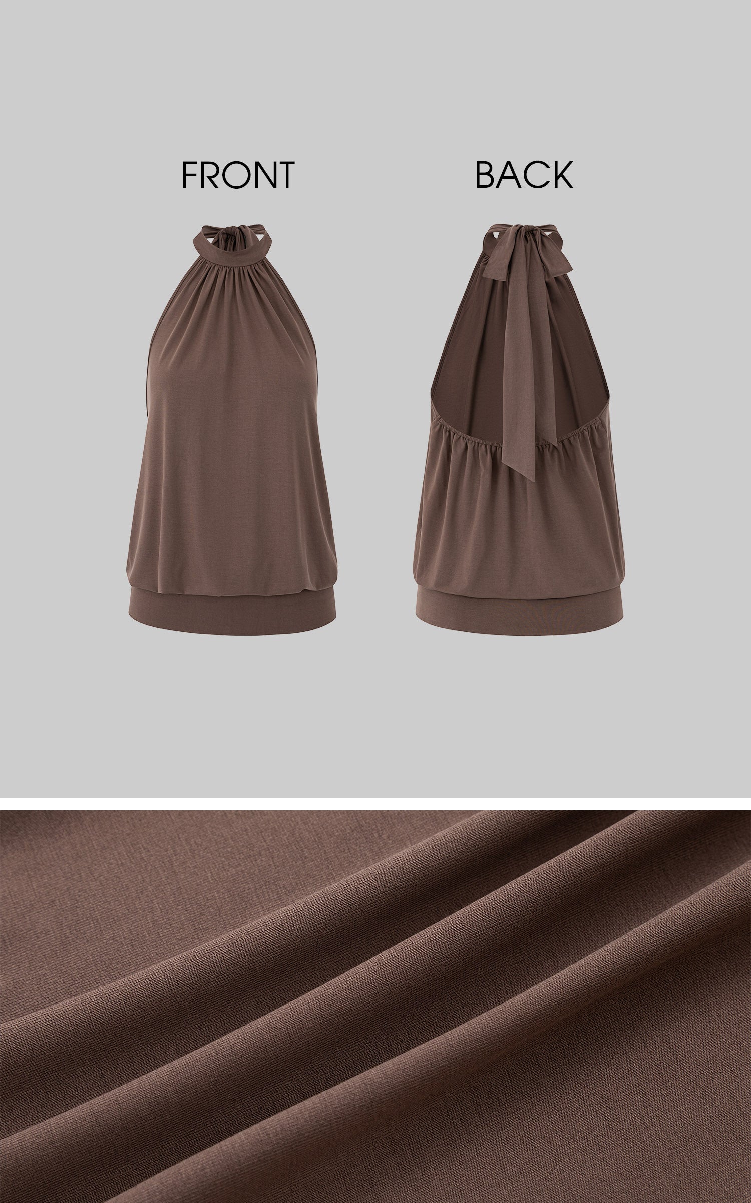 IAMXIAA Open-Back Halter Neck Draped Sleeveless Top
