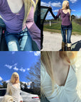 Rase le sol Twisted V-Neck Fitted Long Sleeve Top
